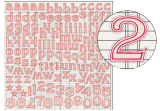 Gro&szlig;e Buchstaben Aufkleber beige rot